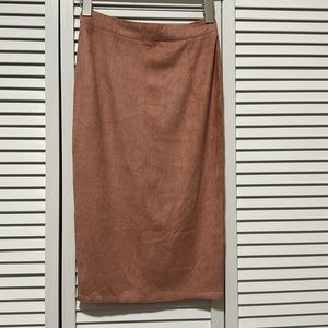 Missguided suede pencil skirt in dusty pink, Size 2
